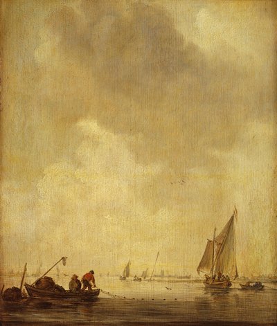A River Scene with Fishermen Laying a Net by Jan Josephsz van Goyen